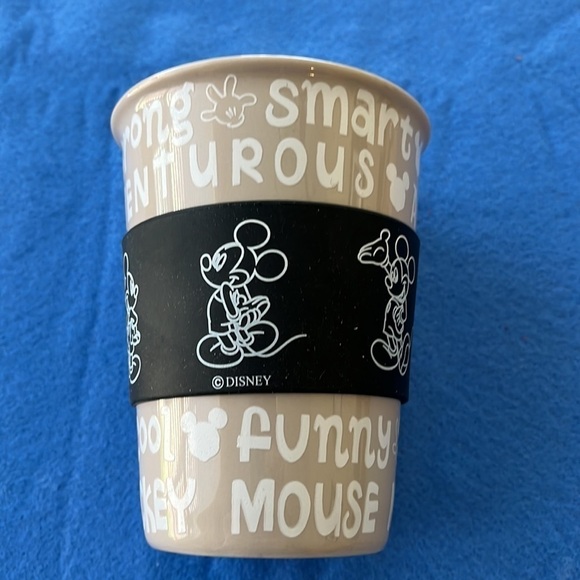 Disney Parks Mickey Mouse 4.5” Ceramic Cup Mug with rubber cup sleeve protector - Picture 3 of 6